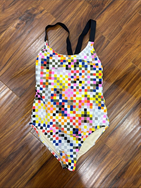 kate spade Other - kate spade Multicolor Pixel-Check One-Piece Swimsuit with Black Straps